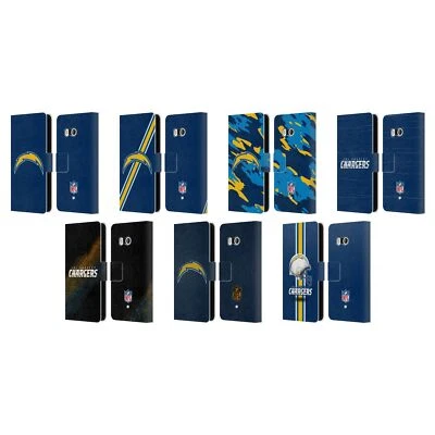 OFFICIAL NFL LOS ANGELES CHARGERS LOGO LEATHER BOOK WALLET CASE FOR HTC PHONES 1 - Image 1 of 4
