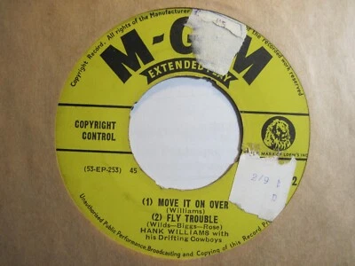 HANK WILLIAMS * 45 EP * Move It On Over +3 UK * 1950s VG, GRADE still plays fine - Image 1 of 2
