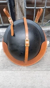 WW1/2 British Brodie Helmet Brown Leather Carrier Case - Picture 1 of 15