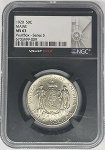 1920 Maine Commemorative Half Dollar NGC MS 63 Vault Box - Picture 1 of 2