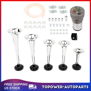 5 Trumpet La Cucaracha Musical Car Compressor For Truck Boat Air Horn System Kit - Picture 1 of 10