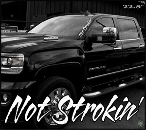 NOT Strokin' Banner Windshield Sticker Decal Diesel Truck Window Body Lettering  - Bild 1 von 4