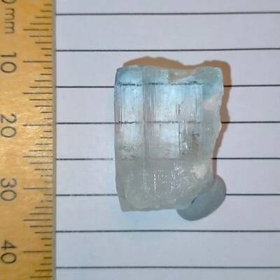 Berilo Aguamarina Cristal Natural Áspero Claro Piedra Preciosa Aqua Shigar 37.9ct Foto 1 de 4