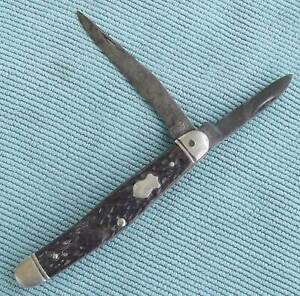 Vintage COLONIAL PROV. U.S.A. Jigged Delrin Jack Pocket Knife ~ USA Made