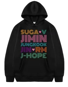 Sudadera con Capucha BTS KPOP Bangtan Jungkook V RM Suga Jimin Jin J-Hope - Unisex - Imagen 1 de 1