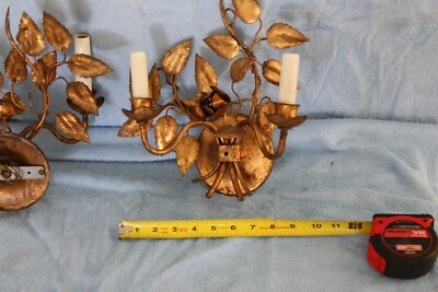 Vintage  Italian Sconces Gold leaf - Image 1 of 3