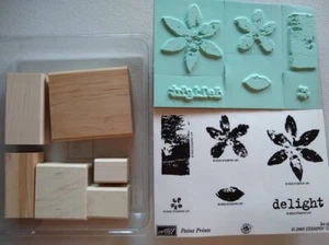 Stampin’ Up! Juego de estampillas de madera estampillas Delight Flowers 2005 - Imagen 1 de 2