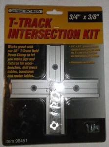 CENTRAL MACHINERY T-TRACK INTERSECTION KIT 3/4" X 3/8" ITEM 98451 ONE PIECE NEW - Picture 1 of 4