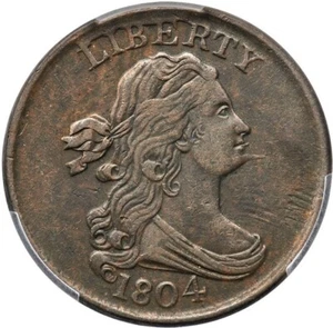 1804 C-8 R-1 PCGS XF 45 LDS 6.0 Draped Bust Half Cent Coin 1/2c - Picture 1 of 3