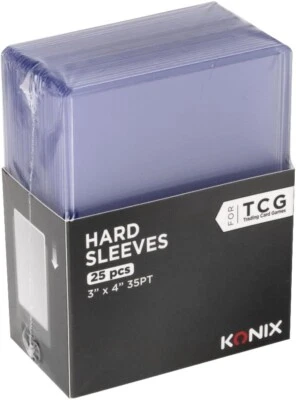 KONIX Protège cartes RIGIDE 67 x 92 mm - 25 pochettes - Transparent - Cartes Pokemon