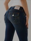 True Religion Joey Low Rise Flare Womens Jeans In Dark Wash Size 25