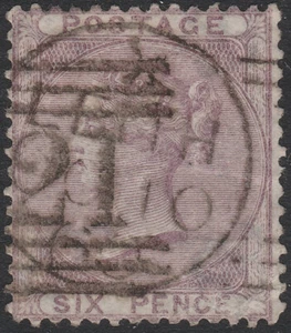 1856 SG68 6d LILAC WATERMARK EMBLEMS GOOD/FINE USED SCOTTISH LEITH CDS - Picture 1 of 2