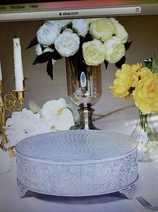 Soporte de tarjeta Redondo Pastel cartón 10/"//25cm Boda Decoración De Plata