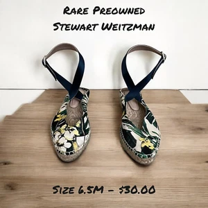 Stuart Weitzman Women's Toga Espadrilles Flats Floral Size 6.5 M - Picture 1 of 5