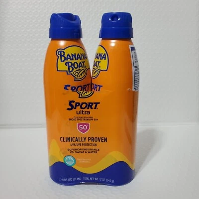 Protector solar ultra transparente Banana Boat Sport FPS 50+ 6 onzas paquete de 2 Foto 1 de 3