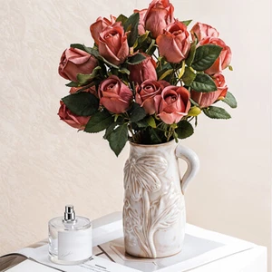 Unique Art Black & White Flower Vase for Table Home Decor Ceramic/Glass Vase - Picture 1 of 17