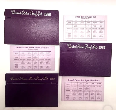Set of 3 Mint Proof Sets - 1986, 1987, 1988 in OGP - Image 1 of 4