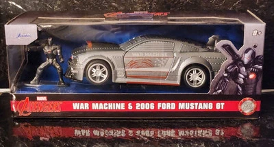 Jada Toys Marvel Avengers War Machine & 2006 Ford Mustang GT Silver 1:32 2023  - Image 1 of 3