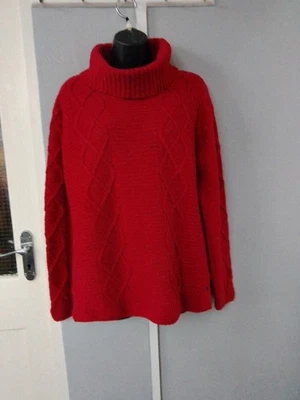 Women's Red Flecked High Neck Country Rose Jumper Size M (44ins Chest) - Image 1 of 4