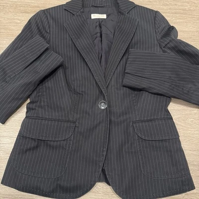 Massimo Dutti Women’s Pinstriped Blazer 40/30 Size Xs/s Cotton Blend - Image 1 of 4