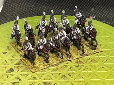Regimiento de coracero sajón napoleónico pintado de 15 mm (12 jinetes/12 caballos) excelente #2 Foto 1 de 4