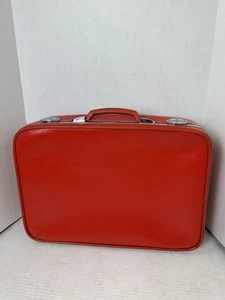 Vintage Amelia Earhart rot Hartschalenkoffer/Retro Gepäck Reisekoffer/ohne Schlüssel - Bild 1 von 14