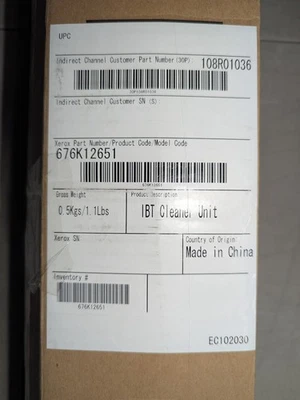 Unidad limpiadora Phaser 7800 IBT Xerox 108R01036 676K12651 sellado genuino OEM Foto 1 de 2
