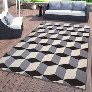 Rugshop Out Door Rugs Contemporary Geometric Flatweave Rug Indoor Outdoor Carpet - Picture 1 of 33