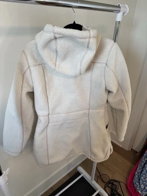 GERRY 连帽 Theodora Berber Sherpa 抓绒夹克奶油色白色 M 码 — 第 1/4 张图片