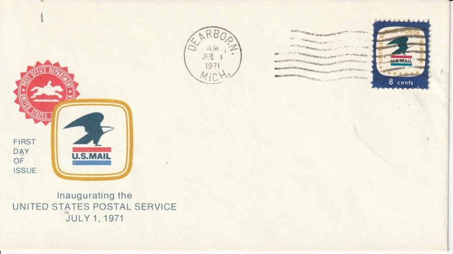 1396 8 cent Postal Service 7-1-71 FDC First Day Dearborn Michigan - Image 1 of 1