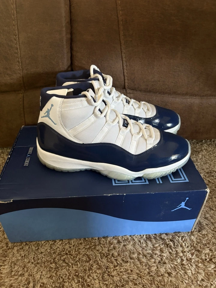 Air Jordan 11 Win Like 82 2017 尺码 10.5,白色/蓝色,罕见复古 — 第 1/4 张图片