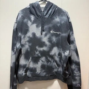 Champion Tie Dye Sudadera con Capucha Negra Blanca Recortada Para Mujer Talla XXL 2XL - Imagen 1 de 7