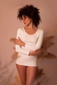 3 maglia manica lunga da donna IRGE art. IR/MD/7201 7206 liscia macramè bianco - Foto 1 di 1