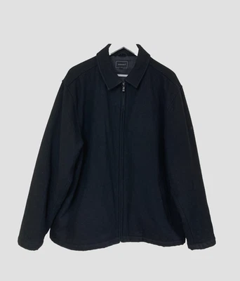 Chaqueta Bomber Rockport Para Hombres Lana Negra Talla XL Cremallera Años 90 Inteligente Informal Foto 1 de 4
