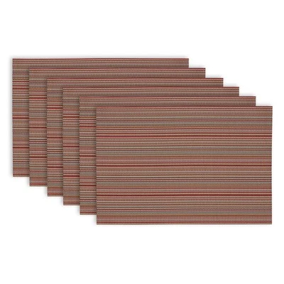Dii Everyday Easy to Clean Indoor/outdoor Woven Vinyl 13x18" Stripe Placemats Ta - Image 1 of 4