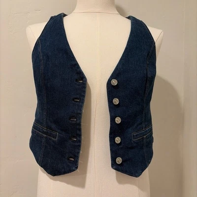 Chaleco vaquero pequeño para mujer de Paige con botones plateados talla pequeña Foto 1 de 2