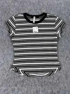 Free People FP Movement Womens Medium Shirt Striped Baby Tee T Cap Sleeve NWT - Picture 1 of 6