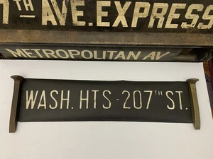 NYC VELLUM 1960'S SUBWAY ROLL SIGN WASHINGTON HEIGHTS 207 STREET INWOOD SECTION - Picture 1 of 6