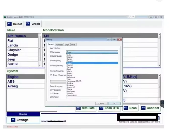 2024 Multiecuscan V4.8 Scanner Software for Fiat Chrysler Dodge Jeep - Image 1 of 4