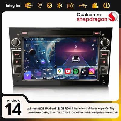 8+128GB Carplay Android 14 Autoradio Navi Opel Corsa Antara Zafira Meriva Vivaro - Bild 1 von 4