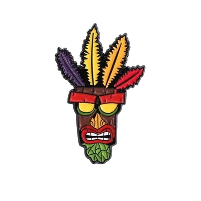 AKU AKU PIN Crash Bandicoot Tiki Ancient Mask Video Game Lapel Enamel Brooch - Image 1 of 4