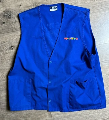 Vintage Toys R Us Uniform Vest Unisex XL Blue Geoffrey Giraffe Employee 90's - Image 1 of 4