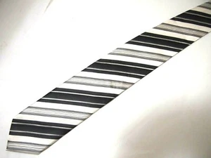 Vtg Giorgio Brutini Mens Necktie Tie Silver Grey Ivory Striped Thick 59" Career - Picture 1 of 4