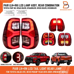 PAR DE LUCES TRASERAS LED GENUINAS TOYOTA CONJUNTO DE LUCES TRASERAS AJUSTE TOYOTA HILUX REVO 15-25 - Imagen 1 de 12