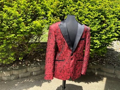 男式燕尾服 Angelino 花卉燕尾服男式西装外套 40 码 — 第 1/4 张图片