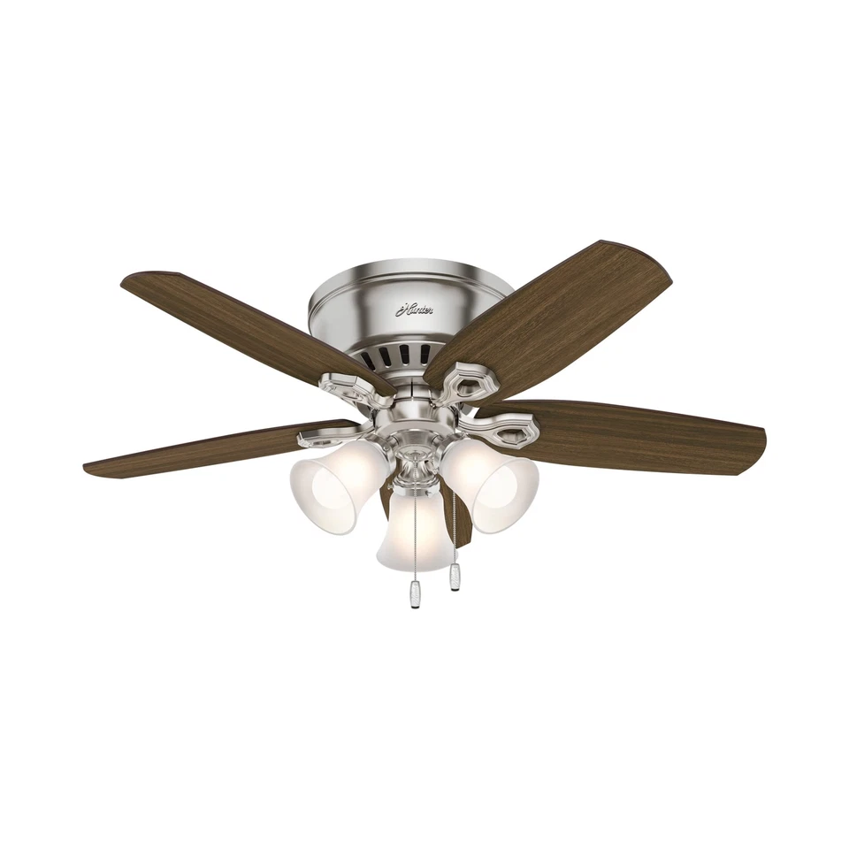 Hunter Fan Company, 51092, 42 inch Builder Brushed Nickel Low Profile Ceiling... - Image 1 of 4