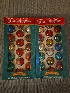 (2) Vintage Glass Christmas Holiday Ornaments Balls Trim-A-Home 32 Pieces - Picture 1 of 6