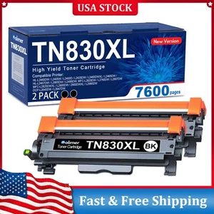 2 Pack TN830XL Toner High Yield 3,800 Pages, for Brother TN-830XL DCP-L2647DW - Picture 1 of 7