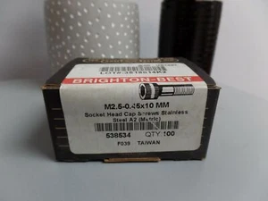 QTY 97~M2.5-0.45x10mm Stainless Steel Socket Head Cap Screws Metric A2 FREE SHIP - Picture 1 of 4