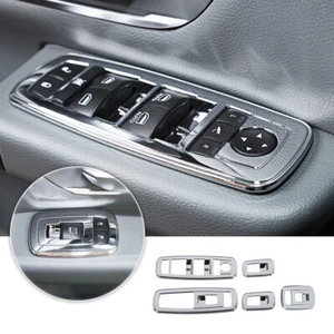 5pcs Interior Window Lift Switch Decor Cover Trim for Dodge Ram 1500 2018+Chrome - Picture 1 of 7